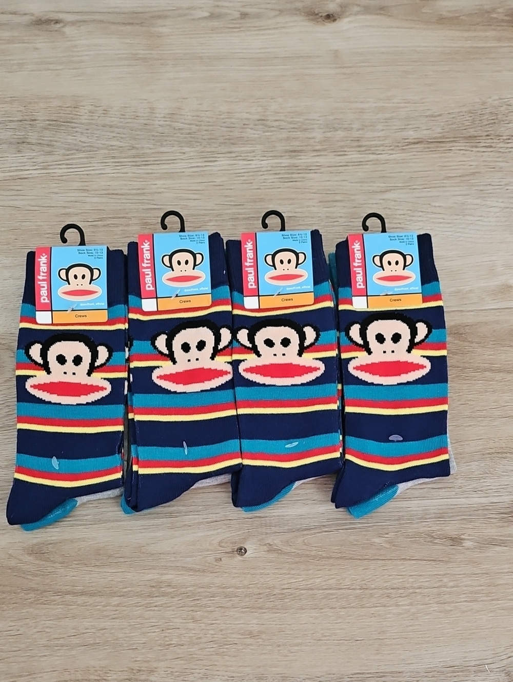 Paul Frank Navy Striped Socks with Julius Monkey Motif